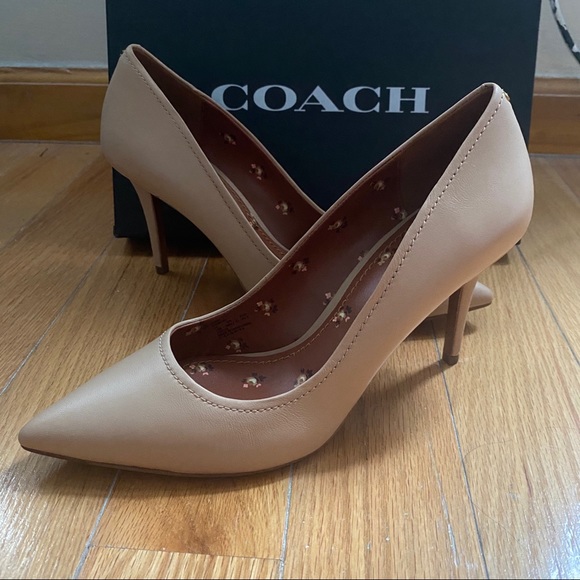 NWT Coach Waverly Leather Pump Heels Nude Size 9.5 classy work professional - Picture 7 of 9